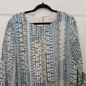 Tyler Boe Silk  Print Tunic Dress Lined Size XL Long Sleeves Career Casual